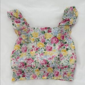 Janie and Jack Floral Ruffle Crop Top